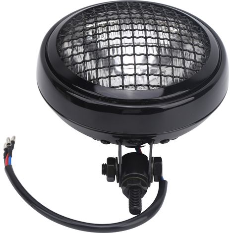 Phare rond universel rétro pour moto avec grille de protection, 12 V, 4300 K (1/5)