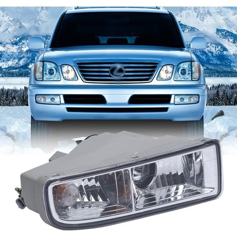 Feu antibrouillard avant gauche côté conducteur halogène pour Lexus LX470 1998 à 2007 Feu de jour intégré, bloc complet étanche IP65, ampoule halogène 51W, température de couleur 4300K, pièce remplac (1/5)
