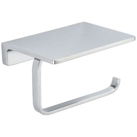 Porte-papier toilette avec étagère, chrome (1/4)