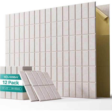 12 paquets de plaques autocollantes, 30 30cm, panneau insonorisant et panneau mural insonorisant (1/5)