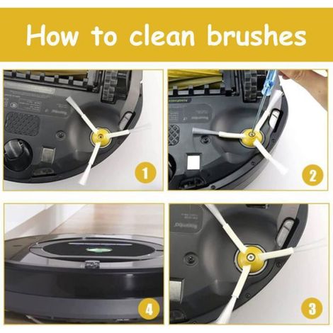 Brosse Latérale - Pour Aspirateur Robot Roomba Série 600 700 800 900 - Triangulaire - Lot de 3 (1/5)