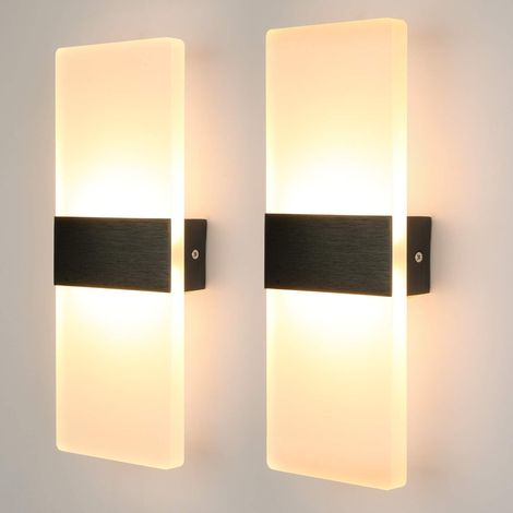 2-teilige Wandleuchte für den Innenbereich, 7 W, moderne LED-Acryl-Wandleuchte, dekorative Wandleuchte für Wohnzimmer, Schlafzimmer, Flur, Esszimmer, warmweiß (1/5)