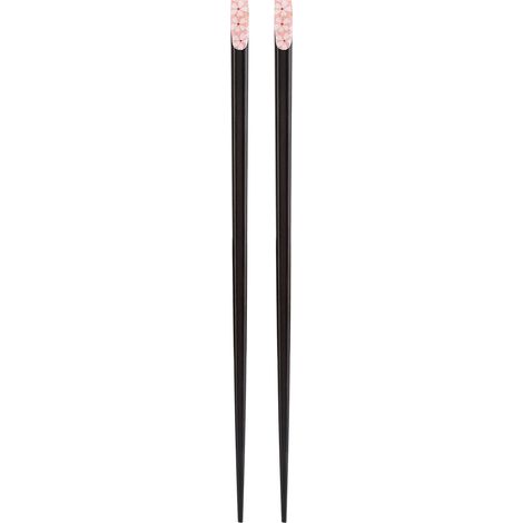 1 Pair of Japanese Style Sakura Pattern Reusable Durable Wooden Chopsticks (Light Pink) (1/5)