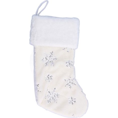 Weihnachtsanhänger aus Polyester mit gestickter Schneeflocke, Baumschmuck (1/5)