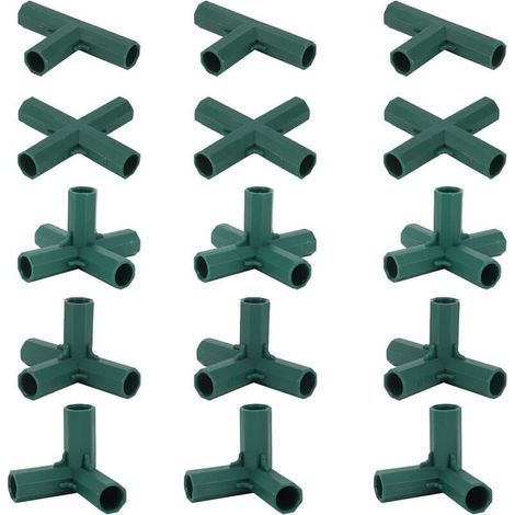 Lot de 15 connecteurs de cadre de jardin 16 mm – Supports stables en plastique haute qualité – Pour serres et structures de fleurs (1/5)