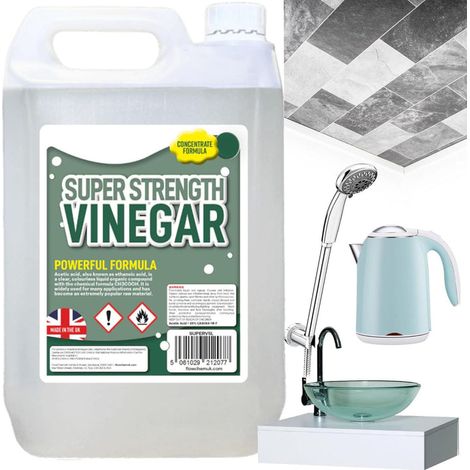 5L Super Strength Vinegar 20% Strong Cleaning Vinegar For Sanitising, Cleaning & Descaling