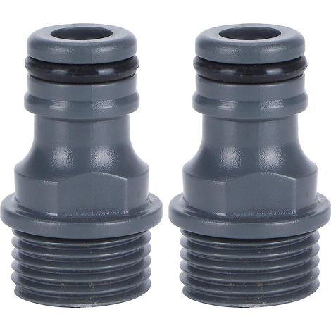 Raccord rapide mâle fileté pour tuyau d'arrosage et robinet - Lot de 2 (1/3)