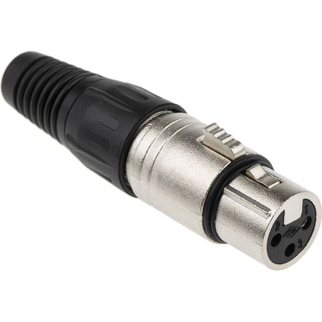 RS PRO-Connecteur XLR Femelle Droit 3 voies Montage sur câble, placage Argent ( Prix pour 1 )