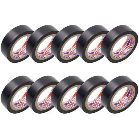 Electrical insulating tape, 10 pieces, black, for strapping and securing electrical cables to rolls, PVC heat insulation for repairing cars, bicycles, b (1/5)