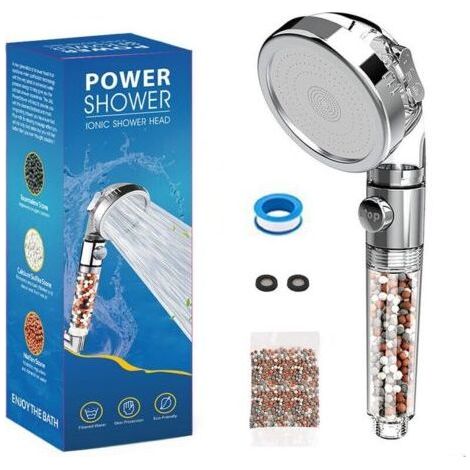 Pommeau Douche Haute Pression Pomme de Douche Anti Calcaire Filtrant,3 Modes De Douche Convient à Salle De Bain (1/5)