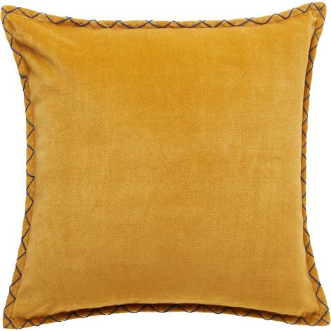 Housse de coussin en Velours de coton et dos en chambray imprimé NEPTUNE