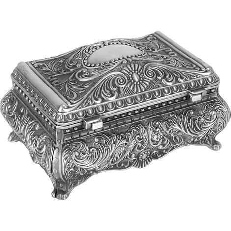 Coffret à bijoux haut de gamme de style européen, coffret à bijoux vintage en métal, boîte de rangement à bijoux créative 2074M (1/5)