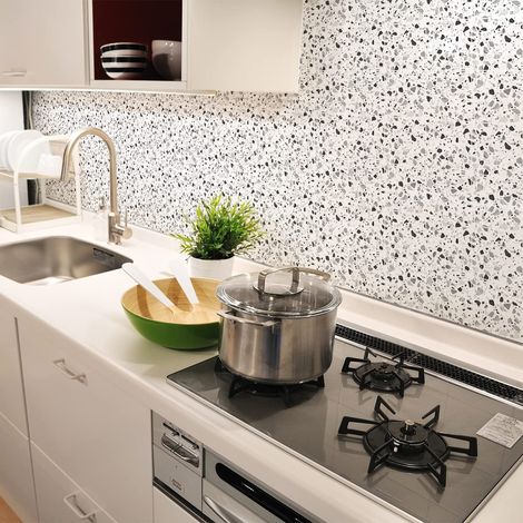 Sticker Mural Carrelage adhésif Cuisine Salle de Bain - 30 Stickers CARRELAGES TERRAZZO - 30 stickers 10x10cm (1/5)