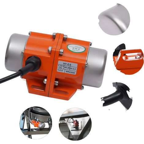 Moteur de Vibration, 60W, 220V, 3000 RPM, 1 Phase, Alliage d'Aluminium (1/5)
