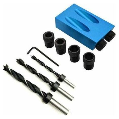 Trou De Bricolage Bois De Poche Jig Drill Set Sculpture Outils Vis Carpenter Adaptateur (1/3)