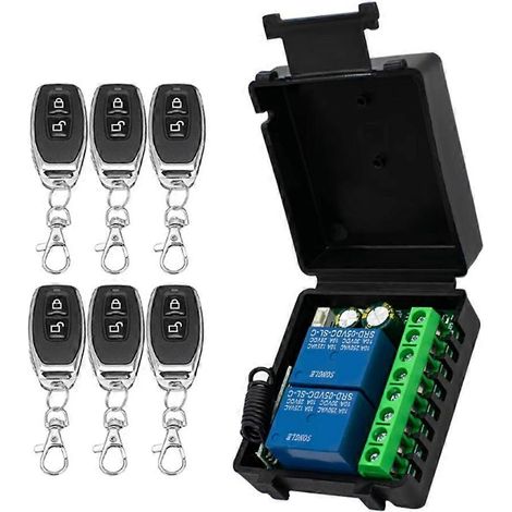Télécommande sans fil 433 MHz, relais 85-256 V CA, module récepteur 2 canaux pour portes de garage, éclairage et rideaux (1/5)