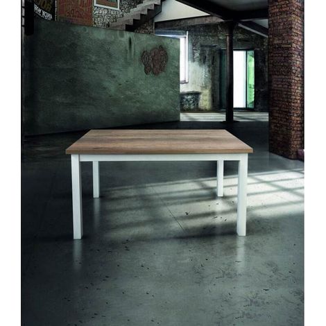 Tavolo Rettangolare Allungabile Bianco Rovere Primitivo Dimensione Tavoli: 110 x 70 + 2 allunghe 40 cm