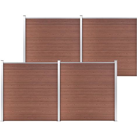 Clôture de jardin WPC 699x186 Marron (1/5)