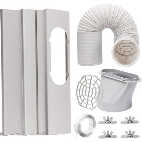 Kit d'Étanchéité pour Fenêtre de Climatiseur Portable, Installation Facile, Ajustable Vertical/Horizontal, Kit de Ventilation Universel Robuste et Léger en PVC, Joint Étanche, Style E (1/5)