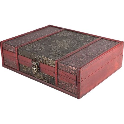 Boîte à Bijoux en Bois Boîte de Rangement de Bijoux Vintage 11 X 8,5 X 3,2 Pouces avec Boucle en Alliage Vitrine en Bois pour Bracelet Boucles d'oreilles Collier Organisateur de Bureau pour (1/5)