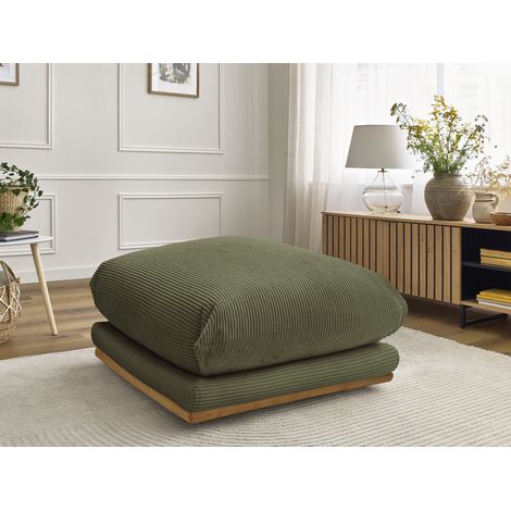 BOBOCHIC - Pouf ERNEST tissu velours côtelé Vert (1/5)