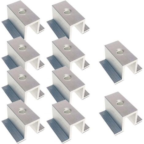 Pack of 20 PV Panel Mounting Clamps, Aluminum Alloy Panel Mounting Brackets, Photovoltaic Mounting Accessories, for Module Heights 58-20mm (1/5)