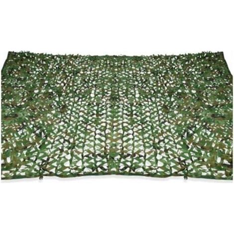 Voile d'ombrage rectangulaire design ombrière camouflage 3x4 M treillis vert (1/5)