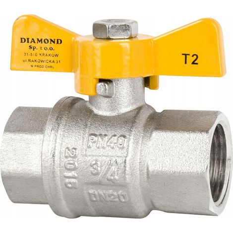 VALVOLA A SFERA PER GAS 3/4 POLLICE F/F FARFALLA (1/2)