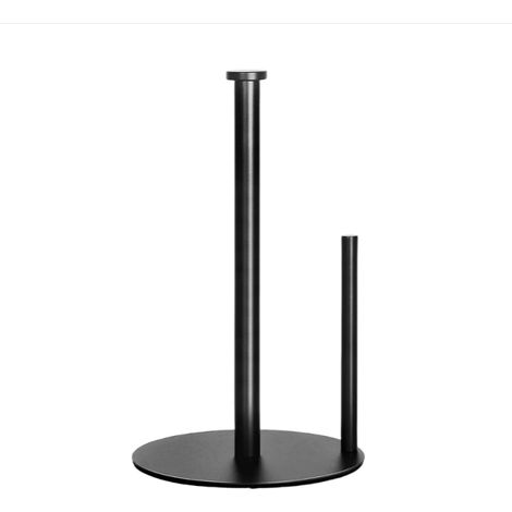 Porte-rouleau de cuisine sur pied en pour rouleaux standards et grands table salle à manger acier inoxydable noir (1/3)