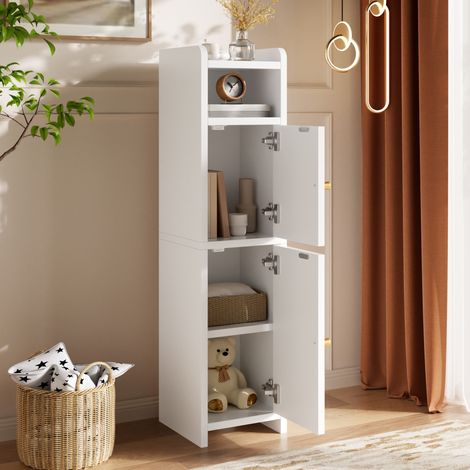Armadio stretto salvaspazio 20x20x80 cm bianco in pannelli di particelle - CHICFURN (1/5)
