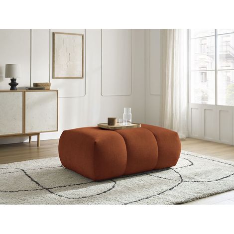 BOBOCHIC - Pouf FUJI tissu lisse Orange (1/5)