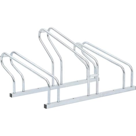 Freistehender Fahrradständer für 3 Fahrräder, verzinkter Stahl (1/5)