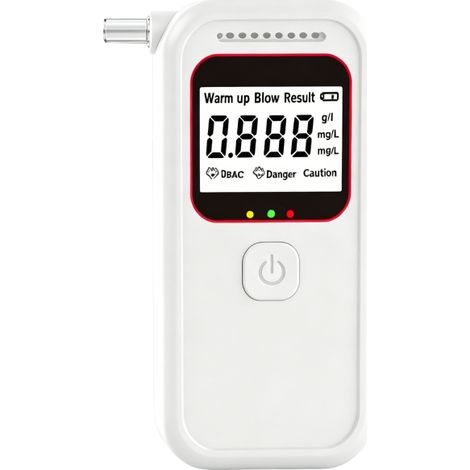 Beyamis Éthylotest sans contact blanc - LCD stockage 20 relevés