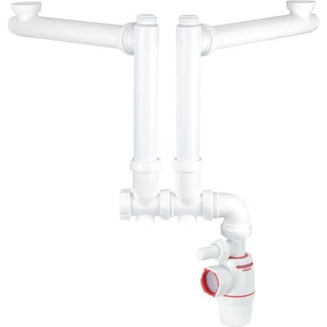 Siphon Évier Néo Air 2 Bacs Ø40 mm avec Tubulure (1/3)