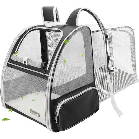 Sac à dos pour chat SQCLV - Sac de transport extensible pour chats de taille moyenne et petits chiens jusqu'à 7,7 kg - Respirant, pliable et souple, idéal pour les voyages en extérieur. (1/5)
