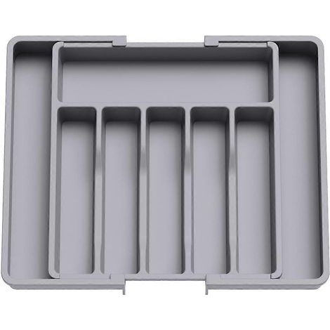 Organisateur de tiroir à couverts, plateau extensible pour ustensiles de cuisine, porte-couverts réglable (1/5)