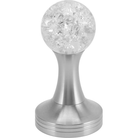 Tasseau à café plat en cristal, base en acier inoxydable, pilon à poudre argenté 58mm pour accessoires de café (1/5)