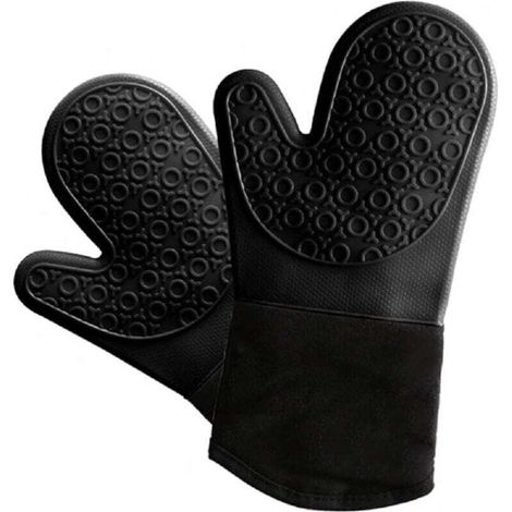 Gants enduits de silicone résistants à la chaleur (jusqu'à 500 °C) - Tapis imperméable et résistant à la chaleur, compatible avec les grils, les fours et les micro-ondes - 33 x 19 cm (1/4)