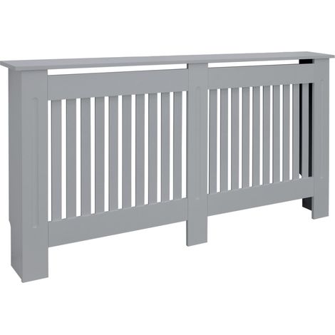 ECD Germany Copritermosifone Stile Rustico 152x19x82 cm Grigio in Legno MDF Laccato per Camera da Letto Soggiorno Copriradiatore Riscaldamento Copertura per Radiatore Coperchio Calorifero (1/5)