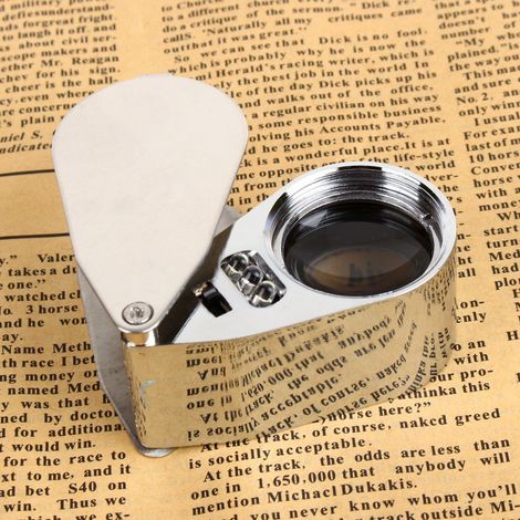 Loupe de bijoutier pliable à LED 40x avec boîte, outil d'évaluation (1/5)