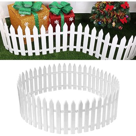 20 weiße Weihnachtsbäume, Palisadenweihnachtsbäume, Dekoration für Haus, Garten, Hochzeit, Party, Miniatur-Gartenzaun, Rasenkante (1/5)