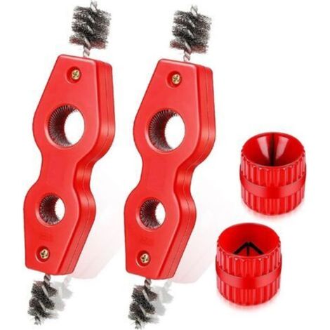 Ensemble de 4 outils d'ébavurage et de nettoyage pour tuyaux en cuivre et PVC et tubes flexibles en acier (1/5)