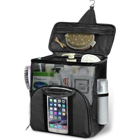 1 Trousse de toilette Divers accessoire de portail, compartiments séparés, évacuation par le bas, suspendable, pour voyage et sport (1/5)