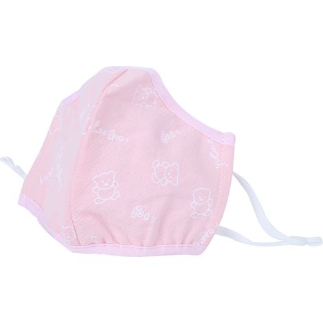 Lot de 2 masques anti-poussière et anti-pollution en coton respirant pour enfants, imprimés roses. (1/5)