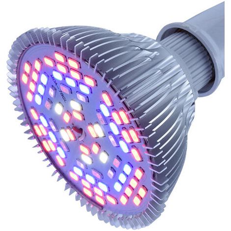 XVX Ampoule de culture à LED 50W, ampoule à spectre complet pour plantes 78LEDs, lampe de culture pour plantes d'intérieur, légumes et semis, lumière de culture pour serre (1 paquet) (1/3)