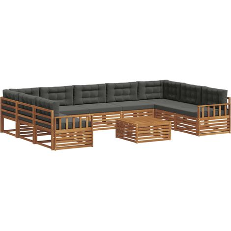 Set di divani da esterno 10 pcs Naturale e Antracite vidaXL (1/5)