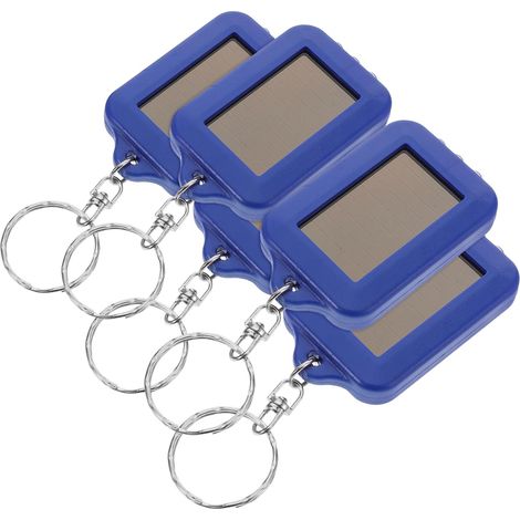 VICASKY Lampe Torche Solaire de Poche 5pcs Bleu Compact Design en Plastique Résistante aux Chocs pour Camping Extérieur Porte-clés Pratique et Élégante