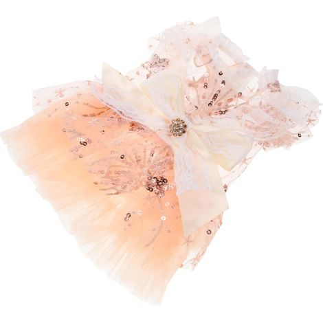 Dog Wedding Skirt Costume Soft and Breathable for Dogs and Puppies Rose Gold Lace Pet Outfit (1/5)