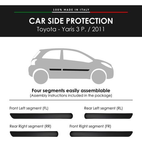 Modanature Laterali per Toyota con Biadesivo 3M - Modello: YARIS 3P.