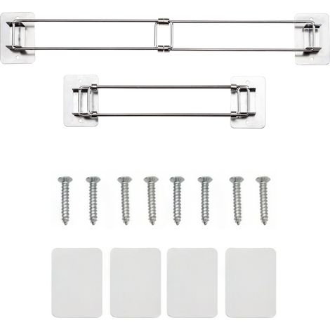 2 barres de rangement d'angle pour douche de camping-car, extensibles de 18 à 33 cm, en acier inoxydable (1/5)